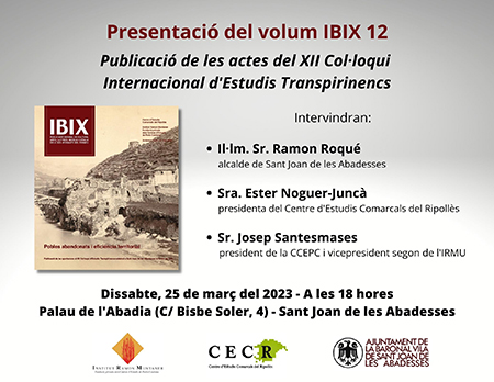 carte
 ll presentacio volum IBIX 12 agenda